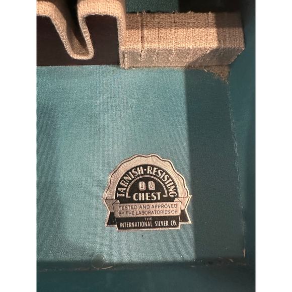 Vintage Rogers Brothers 1847 Flatware Storage Chest # 97, Drawer, Turquoise - Picture 12 of 12